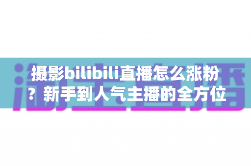 摄影bilibili直播怎么涨粉?新手到人气主播的全方位涨粉攻略与实战技巧 摄影bilibili直播怎么涨粉?新手到人气主播的全方位涨粉攻略与实战技巧