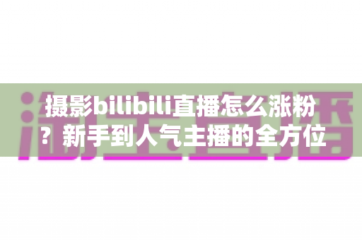 摄影bilibili直播怎么涨粉?新手到人气主播的全方位涨粉攻略与实战技巧 摄影bilibili直播怎么涨粉?新手到人气主播的全方位涨粉攻略与实战技巧