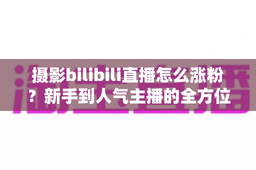 摄影bilibili直播怎么涨粉？新手到人气主播的全方位涨粉攻略与实战技巧