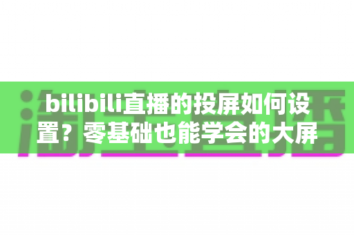bilibili直播的投屏如何设置？零基础也能学会的大屏观看完整攻略