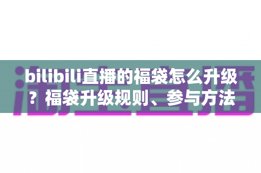 bilibili直播的福袋怎么升级?福袋升级规则、参与方法与中奖技巧一站式全解析 bilibili直播的福袋怎么升级?福袋升级规则、参与方法与中奖技巧一站式全解析
