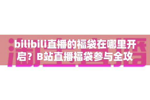 bilibili直播的福袋在哪里开启？B站直播福袋参与全攻略，轻松领取电池奖励
