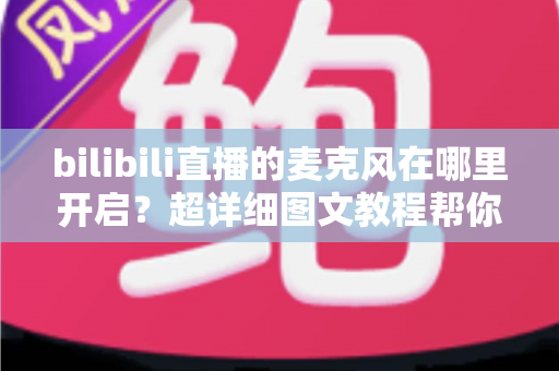 bilibili直播的麦克风在哪里开启?超详细图文教程帮你一学就会 bilibili直播的麦克风在哪里开启?超详细图文教程帮你一学就会