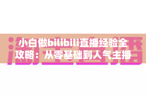 小白做bilibili直播经验全攻略：从零基础到人气主播的实战指南