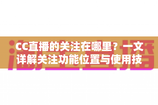 CC直播的关注在哪里？一文详解关注功能位置与使用技巧全攻略