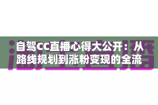 自驾CC直播心得大公开:从路线规划到涨粉变现的全流程实战指南 自驾CC直播心得大公开:从路线规划到涨粉变现的全流程实战指南