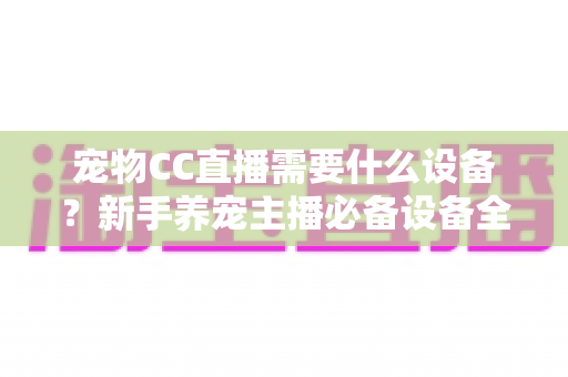 宠物CC直播需要什么设备?新手养宠主播必备设备全攻略 宠物CC直播需要什么设备?新手养宠主播必备设备全攻略