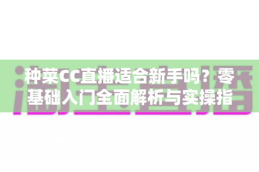 种菜CC直播适合新手吗？零基础入门全面解析与实操指南