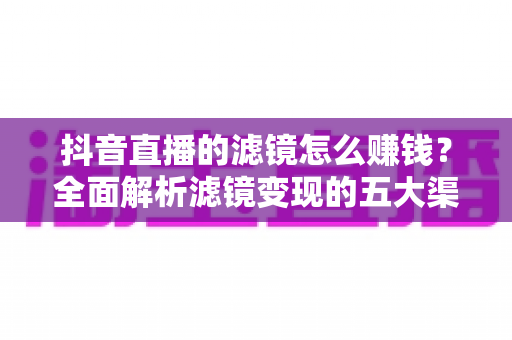 抖音直播的滤镜怎么赚钱?全面解析滤镜变现的五大渠道与实操攻略 抖音直播的滤镜怎么赚钱?全面解析滤镜变现的五大渠道与实操攻略