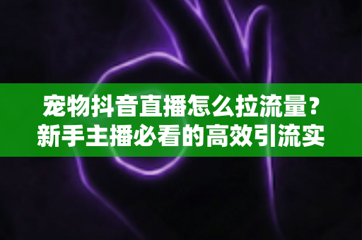 宠物抖音直播怎么拉流量?新手主播必看的高效引流实战指南 宠物抖音直播怎么拉流量?新手主播必看的高效引流实战指南