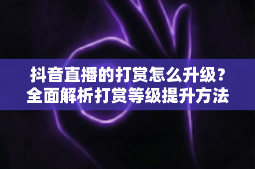 抖音直播的打赏怎么升级？全面解析打赏等级提升方法与实用技巧