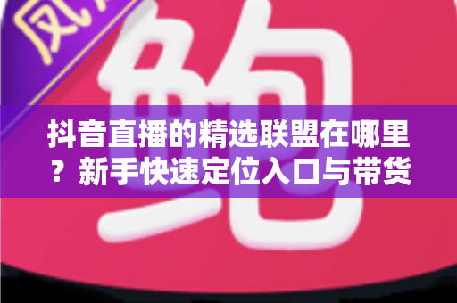 抖音直播的精选联盟在哪里？新手快速定位入口与带货实操的完整指南