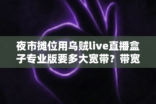 夜市摊位用乌贼live直播盒子专业版要多大宽带?带宽配置与直播优化全攻略 夜市摊位用乌贼live直播盒子专业版要多大宽带?带宽配置与直播优化全攻略