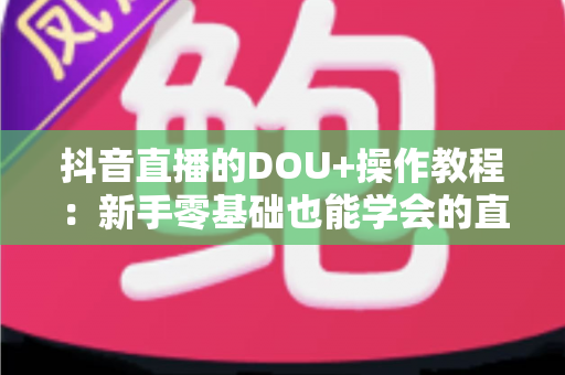 抖音直播的DOU+操作教程:新手零基础也能学会的直播间流量投放实战指南 抖音直播的DOU+操作教程:新手零基础也能学会的直播间流量投放实战指南