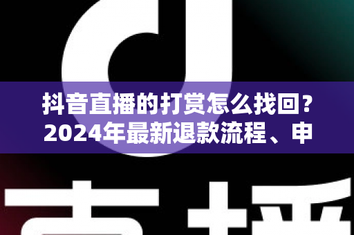 抖音直播的打赏怎么找回？2024年最新退款流程、申请条件与避坑指南全解析