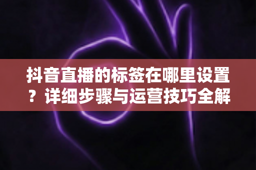 抖音直播的标签在哪里设置?详细步骤与运营技巧全解析 抖音直播的标签在哪里设置?详细步骤与运营技巧全解析