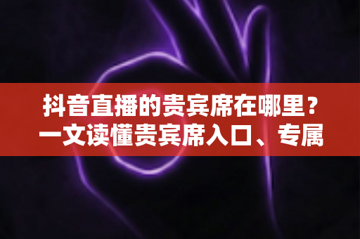 抖音直播的贵宾席在哪里?一文读懂贵宾席入口、专属权益与使用全攻略 抖音直播的贵宾席在哪里?一文读懂贵宾席入口、专属权益与使用全攻略