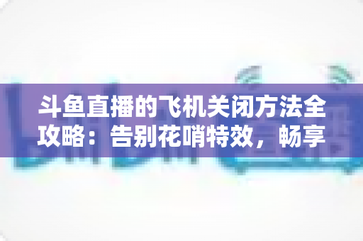 斗鱼直播的飞机关闭方法全攻略:告别花哨特效,畅享纯净观播体验 斗鱼直播的飞机关闭方法全攻略:告别花哨特效,畅享纯净观播体验