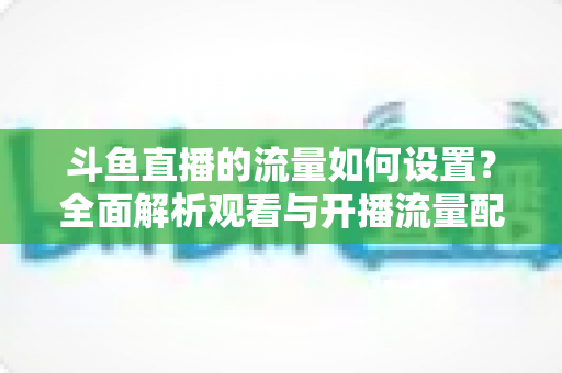 斗鱼直播的流量如何设置？全面解析观看与开播流量配置实用指南