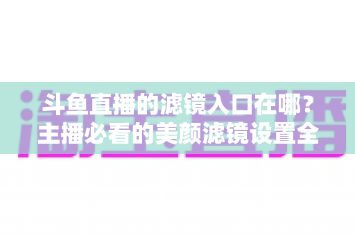 斗鱼直播的滤镜入口在哪?主播必看的美颜滤镜设置全攻略 斗鱼直播的滤镜入口在哪?主播必看的美颜滤镜设置全攻略
