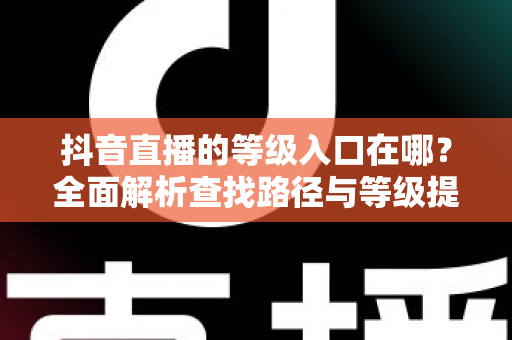 抖音直播的等级入口在哪？全面解析查找路径与等级提升全攻略
