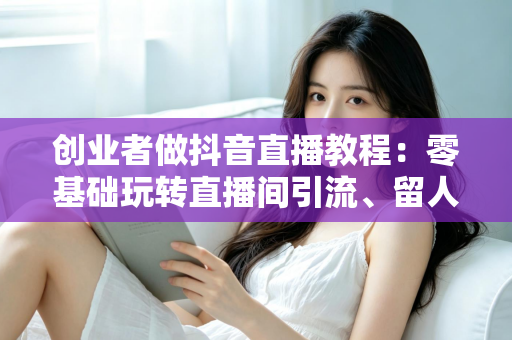 创业者做抖音直播教程：零基础玩转直播间引流、留人与成交的实战全攻略