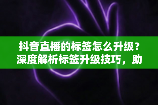 抖音直播的标签怎么升级?深度解析标签升级技巧,助你直播间精准涨流 抖音直播的标签怎么升级?深度解析标签升级技巧,助你直播间精准涨流