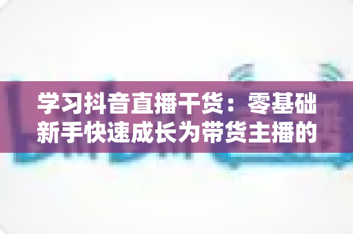 学习抖音直播干货:零基础新手快速成长为带货主播的实战指南 学习抖音直播干货:零基础新手快速成长为带货主播的实战指南