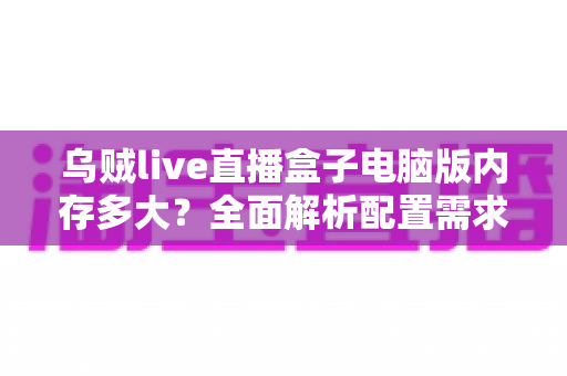 乌贼live直播盒子电脑版内存多大？全面解析配置需求与优化指南