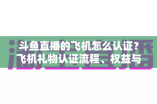 斗鱼直播的飞机怎么认证？飞机礼物认证流程、权益与常见问题全解析