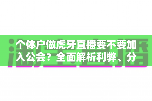 个体户做虎牙直播要不要加入公会?全面解析利弊、分成与避坑指南 个体户做虎牙直播要不要加入公会?全面解析利弊、分成与避坑指南