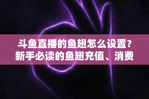 斗鱼直播的鱼翅怎么设置？新手必读的鱼翅充值、消费与安全设置全攻略