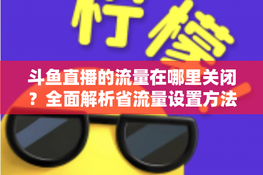 斗鱼直播的流量在哪里关闭?全面解析省流量设置方法与实用技巧 斗鱼直播的流量在哪里关闭?全面解析省流量设置方法与实用技巧
