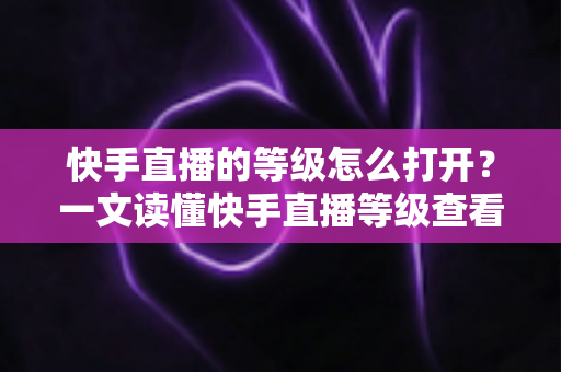 快手直播的等级怎么打开?一文读懂快手直播等级查看方法与快速提升技巧 快手直播的等级怎么打开?一文读懂快手直播等级查看方法与快速提升技巧