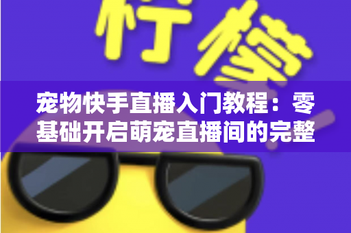 宠物快手直播入门教程：零基础开启萌宠直播间的完整实战指南