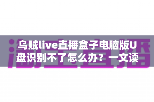 乌贼live直播盒子电脑版U盘识别不了怎么办？一文读懂排查方法与实用解决技巧