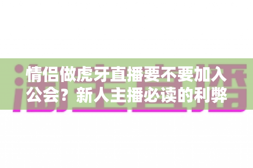 情侣做虎牙直播要不要加入公会？新人主播必读的利弊分析与签约避坑指南