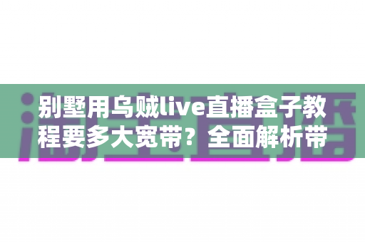 别墅用乌贼live直播盒子教程要多大宽带？全面解析带宽需求与安装步骤指南