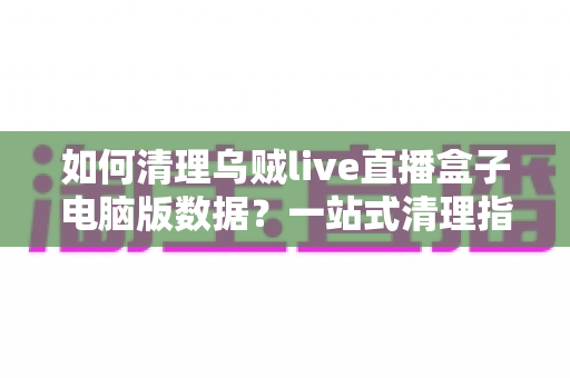 如何清理乌贼live直播盒子电脑版数据？一站式清理指南，让你的电脑重新流畅起来
