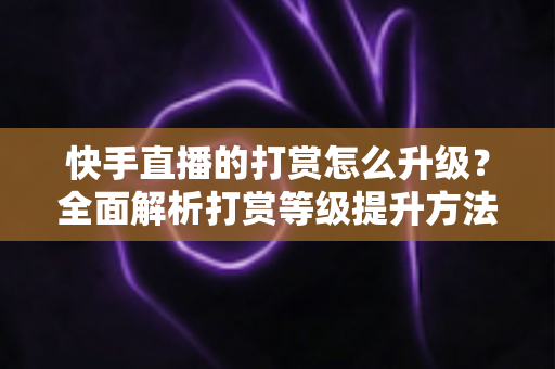 快手直播的打赏怎么升级?全面解析打赏等级提升方法与实用攻略 快手直播的打赏怎么升级?全面解析打赏等级提升方法与实用攻略
