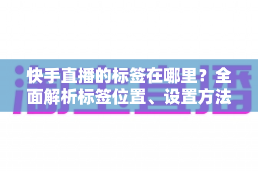 快手直播的标签在哪里?全面解析标签位置、设置方法与运营技巧 快手直播的标签在哪里?全面解析标签位置、设置方法与运营技巧