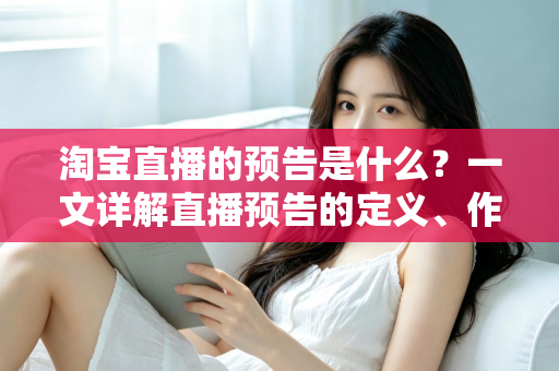 淘宝直播的预告是什么?一文详解直播预告的定义、作用与设置技巧 淘宝直播的预告是什么?一文详解直播预告的定义、作用与设置技巧