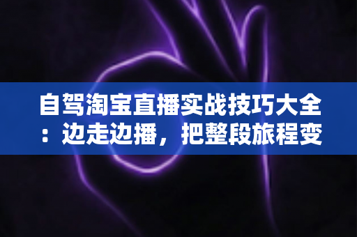 自驾淘宝直播实战技巧大全：边走边播，把整段旅程变成移动卖场
