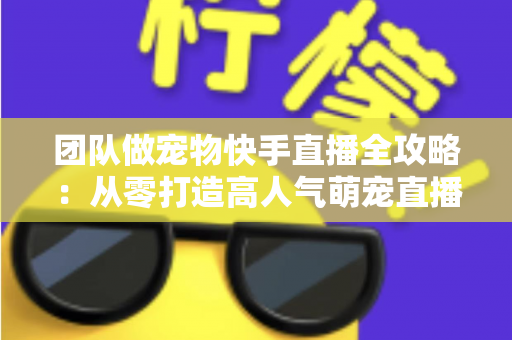 团队做宠物快手直播全攻略：从零打造高人气萌宠直播间的实战指南