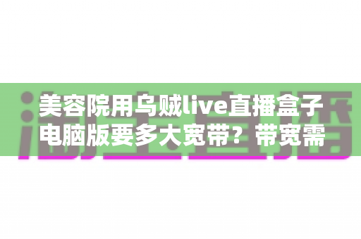 美容院用乌贼live直播盒子电脑版要多大宽带?带宽需求全解析与选配指南 美容院用乌贼live直播盒子电脑版要多大宽带?带宽需求全解析与选配指南