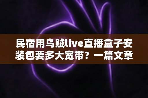 民宿用乌贼live直播盒子安装包要多大宽带？一篇文章讲透带宽配置与优化方案