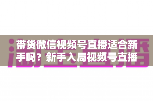 带货微信视频号直播适合新手吗?新手入局视频号直播带货的优势、挑战与实操全解析 带货微信视频号直播适合新手吗?新手入局视频号直播带货的优势、挑战与实操全解析