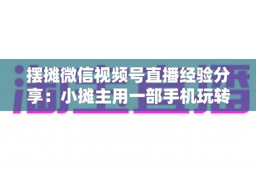 摆摊微信视频号直播经验分享:小摊主用一部手机玩转流量变现的实战指南 摆摊微信视频号直播经验分享:小摊主用一部手机玩转流量变现的实战指南