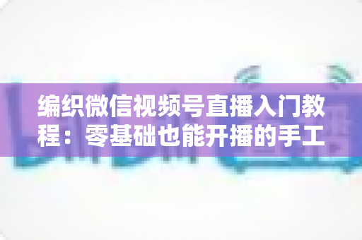 编织微信视频号直播入门教程：零基础也能开播的手工变现实战指南