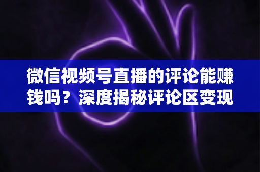 微信视频号直播的评论能赚钱吗？深度揭秘评论区变现真相与实操赚钱指南